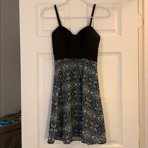 Black and blue summer dress.